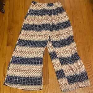 Patterned Wide-Leg Pants Painted Threads Size Medium Boho Festival